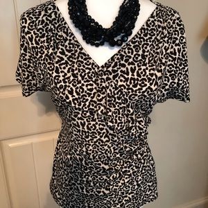 White House Black Market animal print top